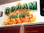 3D LETTERING floating above REAL FIRE 4 feet wide