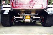 Chromed Corvette independent suspension with GOLD leafed rear end & huge rear tires