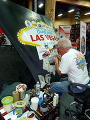 Gary, The Local Brush,  Airbrushing at the Barrett Jackson Auction