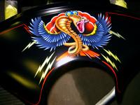 AIRBRUSHED fairing with mat clear coat
