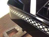 DETAIL Pinstriping, framing the Mother of Pearl inlays on the Steinway Piano