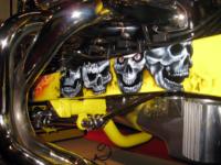 Airbrushed SKULLS under the chromed headers