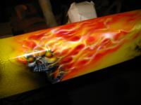 A Flaming hot Skull on the Chassis Rail