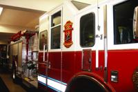 The AIRBRUSHED Northport ART is between the front & back doors of Engine 8.