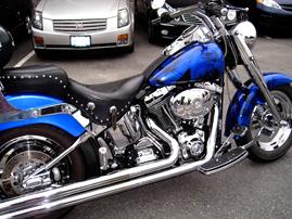A CANDY APPLE HARLEY & PATRIOTIC ART 