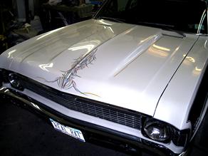 CHEVY NOVA with OLD SCHOOL PINSTRIPING