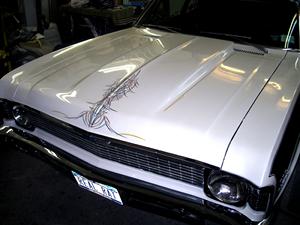 Nova hood - old school hand painted PINSTRIPING