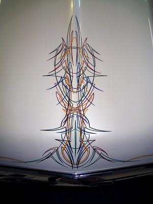 DETAIL - Nova hood - old school PINSTRIPING