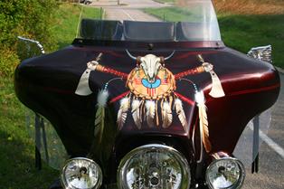 Harley WINDSHIELD with INDIAN motif Airbrush art