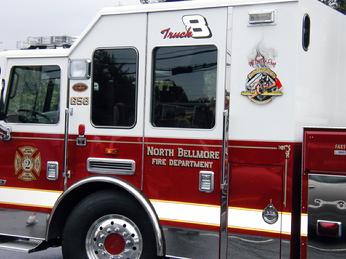 The North Bellmore NY Bulldog Logo is Airbrushed on the cab upper sail panel of their new rig