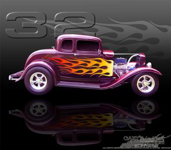 This is actually a computer drawing.  Gary created for the owner to see before actually painting the real car.