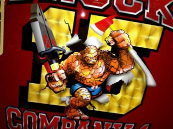 Yaphank Fire Dept. "The Thing" logo tearing through  the AIRBRUSHED gold leaf  # 15