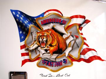 Gary The Local Brush, Airbrushed the Tiger logo in 3-D